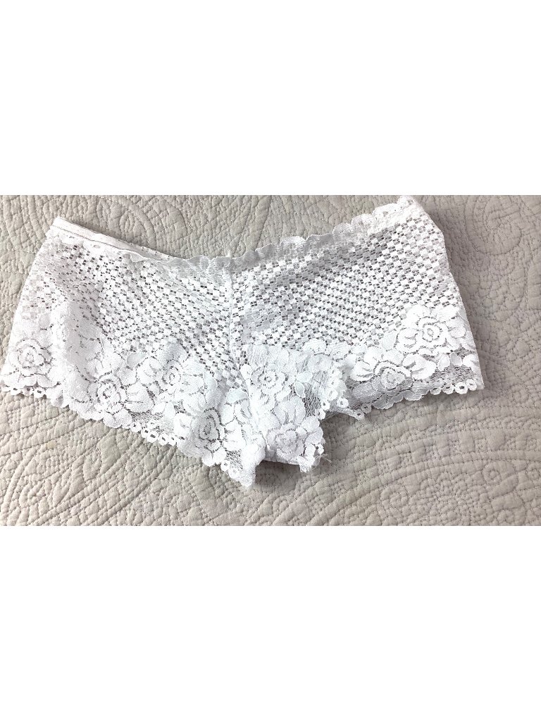 Pack Of 12 Lace Floral Womens Boyshort Panties*Bridal White*One Size*Chuns*Nip